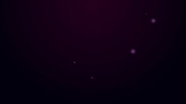 Parlayan neon çizgisi Eskiler sütun simgesi siyah arkaplanda izole edildi. 4K Video hareketli grafik canlandırması