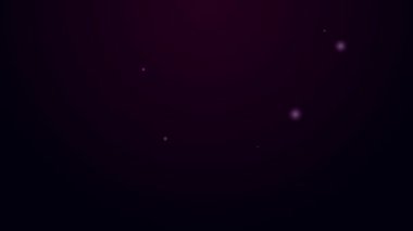 Parlayan neon çizgisi Eskiler sütun simgesi siyah arkaplanda izole edildi. 4K Video hareketli grafik canlandırması