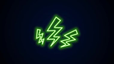 Parlayan neon hattı Zeus simgesi siyah arkaplanda izole edildi. Yunan tanrısı. Şimşek Tanrısı. 4K Video hareketli grafik canlandırması