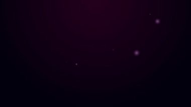 Parlayan neon çizgisi triatlon bisiklet ayakkabı ikonu siyah arka planda izole edildi. Spor ayakkabılar, bisiklet ayakkabıları. 4K Video hareketli grafik canlandırması