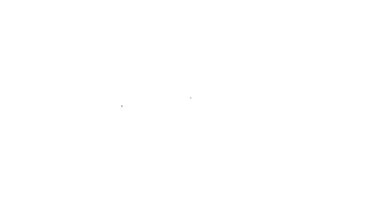 Siyah çizgi bisiklet tekeri simgesi beyaz arkaplanda izole edildi. Bisiklet yarışı. Olağanüstü bir spor. Spor malzemeleri. 4K Video hareketli grafik canlandırması