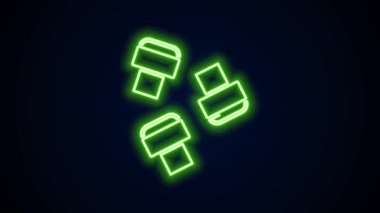 Parlayan neon çizgi İşaretleyici kalem ekleme simgesi siyah arkaplanda izole edildi. 4K Video hareketli grafik canlandırması