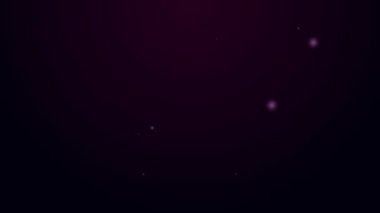 Parlayan neon çizgisi Not Defteri simgesi siyah arkaplanda izole edildi. Spiral not defteri simgesi. Okul defteri. Yazı tahtası. Okul günlüğü. 4K Video hareketli grafik canlandırması