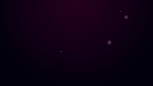 Leuchtende Neon-Linie Schokoladenkuchen-Symbol isoliert auf schwarzem Hintergrund. 4K Video Motion Grafik Animation — Stockvideo