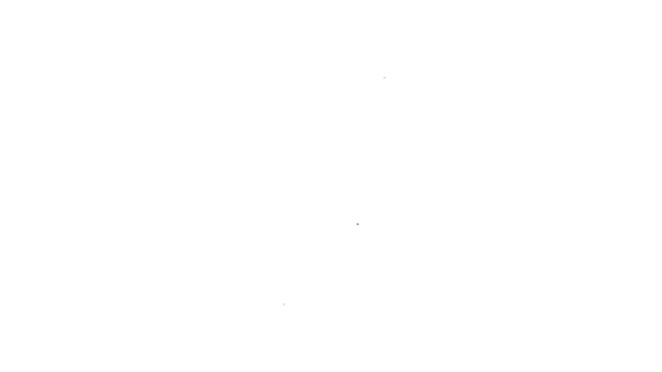 Línea negra Icono de caramelo aislado sobre fondo blanco. Animación gráfica de vídeo 4K — Vídeo de stock