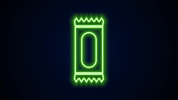 Glowing neon line Candy icon isolated on black background. 4K Video motion graphic animation — Stock Video