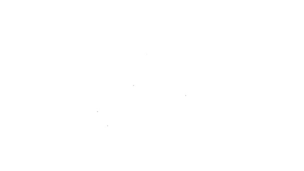 Ligne noire icône Gâteau isolé sur fond blanc. Joyeux anniversaire. Animation graphique de mouvement vidéo 4K — Video