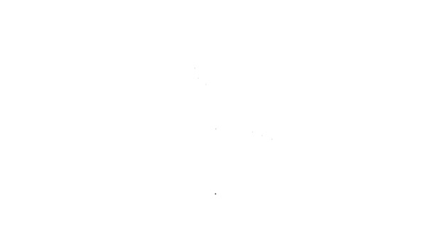 ブラックライン白の背景に絶縁されたビニールディスクアイコン。4Kビデオモーショングラフィックアニメーション — ストック動画