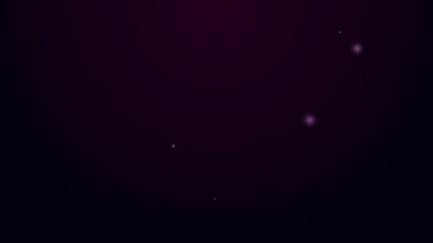 发光的霓虹灯线音乐仪器萨克斯风图标隔离在黑色背景。4K视频运动图形动画 — 图库视频影像