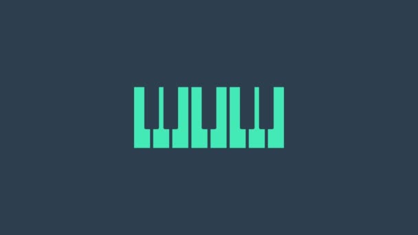 Turkoois Muziek synthesizer pictogram geïsoleerd op blauwe achtergrond. Elektronische piano. 4K Video motion grafische animatie — Stockvideo