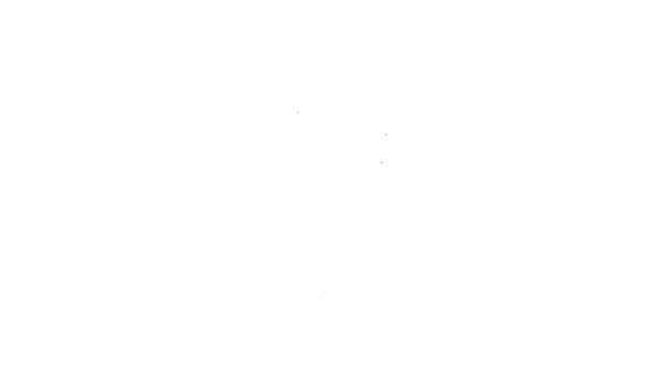 Ікона чорної лінії Маракасу ізольована на білому тлі. Музичний інструмент Mexico. 4K Відеографічна анімація — стокове відео