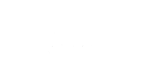 Черная линия Звуковой микшер значок контроллера изолирован на белом фоне. Кнопки слайдера Dj-оборудования. Микшерная консоль. Видеографическая анимация 4K — стоковое видео