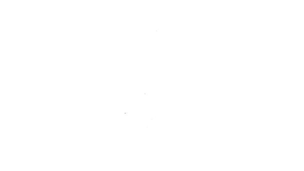 黑线Banjo图标孤立在白色背景上。音乐乐器。4K视频运动图形动画 — 图库视频影像