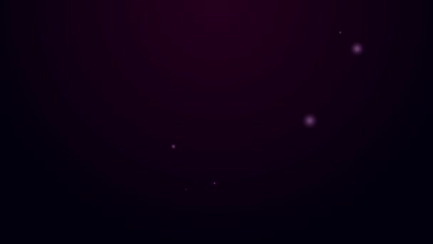 Ligne lumineuse néon Note de musique, icône de tonalité isolée sur fond noir. Animation graphique de mouvement vidéo 4K — Video