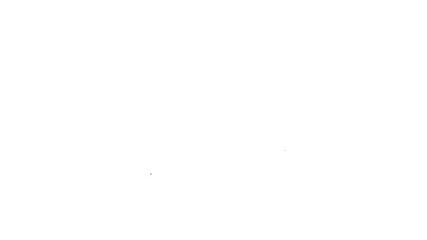 黑线乐器喇叭图标孤立在白色背景.4K视频运动图形动画 — 图库视频影像