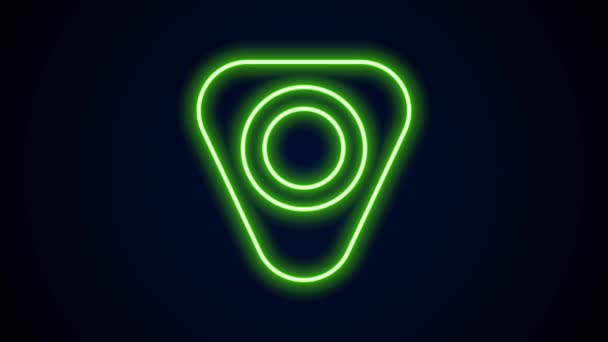 Glowing neon line Guitar pick icon isolated on black background. Musical instrument. 4K Video motion graphic animation — Stock Video