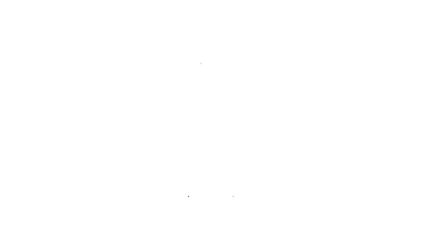 Черная линия Gyros Пита греческая фаст-фуд икона традиционной кухни изолированы на белом фоне. Гиро с греческим салатом в сэндвиче с соусом цацики. Видеографическая анимация 4K — стоковое видео