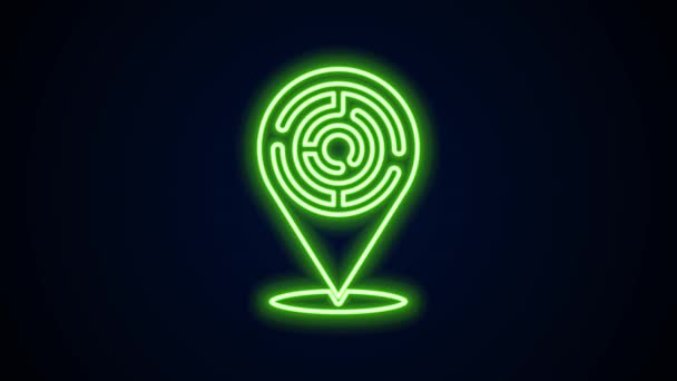 Glowing neon line Minotaur labirin atau ikon labirin terisolasi pada latar belakang hitam. Mitologi Yunani Kuno. Animasi grafis gerak Video 4K — Stok Video