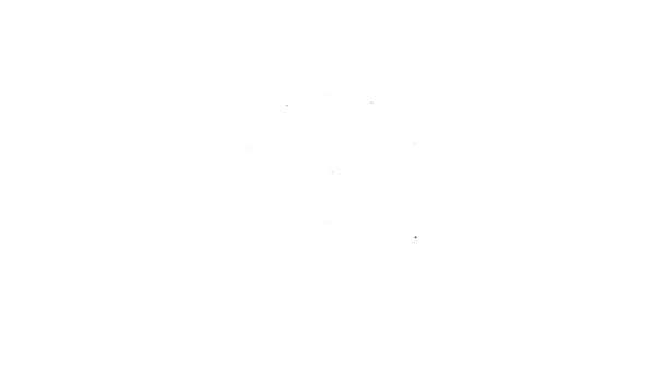 Fekete vonal görög pajzs görög dísz ikon elszigetelt fehér háttér. 4K Videó mozgás grafikus animáció — Stock videók