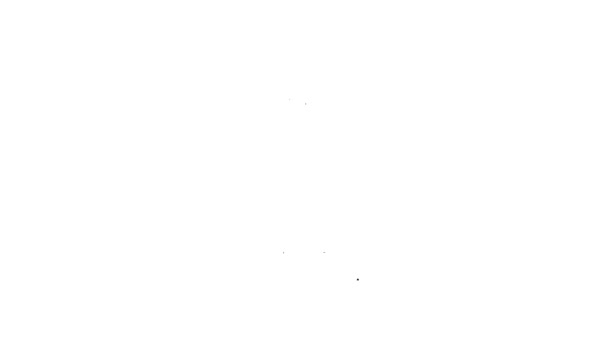 Μαύρη γραμμή Αρχαία ελληνική λυρική εικόνα απομονωμένη σε λευκό φόντο. Κλασικό μουσικό όργανο, orhestra string ακουστικό στοιχείο. 4K Γραφική κίνηση κίνησης βίντεο — Αρχείο Βίντεο