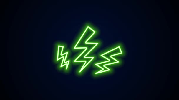 Glowing neon line Zeus icon isolated on black background. Greek god. God of Lightning. 4K Video motion graphic animation — Stock Video