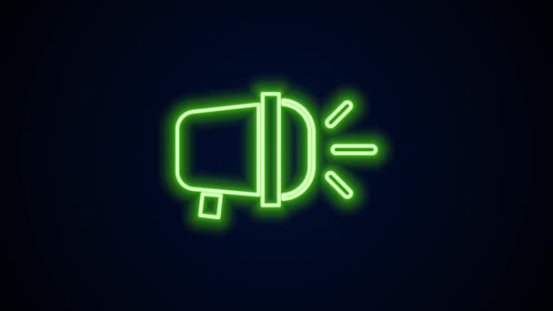 Gloeiende neon lijn Fiets koplamp pictogram geïsoleerd op zwarte achtergrond. Fietsen weg sport nacht rijden licht. 4K Video motion grafische animatie — Stockvideo