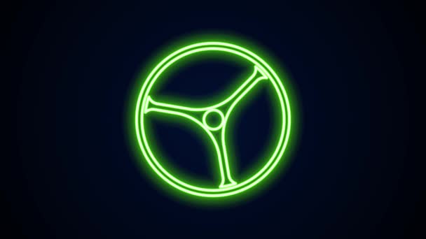 Glödande neon line Cykel hjul ikon isolerad på svart bakgrund. Cykeltävling. Extrem sport. Sportutrustning. 4K Video motion grafisk animation — Stockvideo