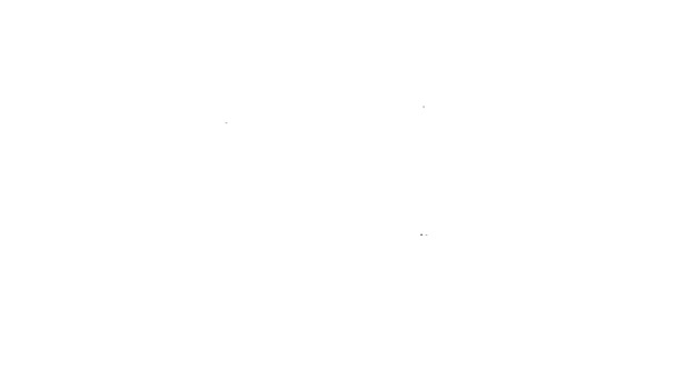 Černá čára Cyklistické kraťasy ikona izolované na bílém pozadí. Grafická animace pohybu videa 4K