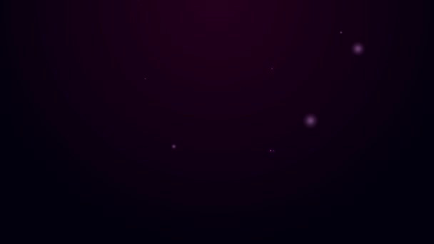 Gloeiende neon lijn Fietshorts pictogram geïsoleerd op zwarte achtergrond. 4K Video motion grafische animatie — Stockvideo