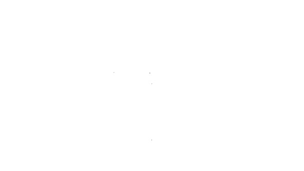 Linha preta Ícone de capacete de bicicleta isolado no fundo branco. Desporto extremo. Equipamento desportivo. Animação gráfica em movimento de vídeo 4K — Vídeo de Stock