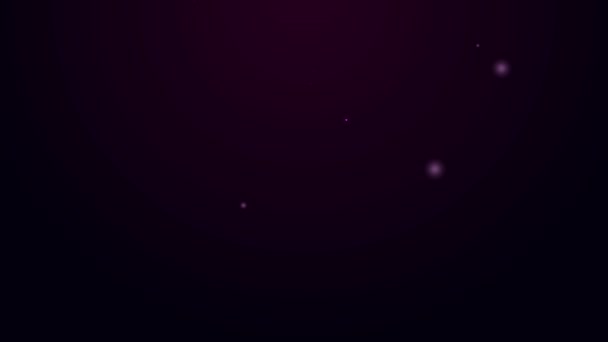 Linha de néon brilhante Garrafa esportiva com ícone de água isolado no fundo preto. Animação gráfica em movimento de vídeo 4K — Vídeo de Stock