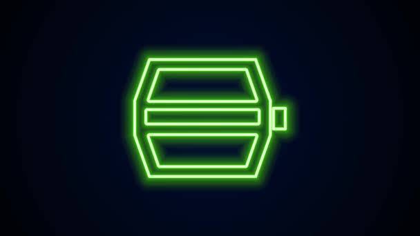 Glowing neon line Bicycle pedal icon isolated on black background. 4K Video motion graphic animation — Stock Video