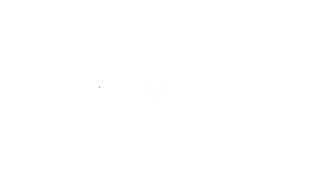 Czarna linia Ikona koła rowerowego odizolowana na białym tle. Wyścig rowerowy. Ekstremalny sport. Urządzenia sportowe. 4K Animacja graficzna ruchu wideo — Wideo stockowe