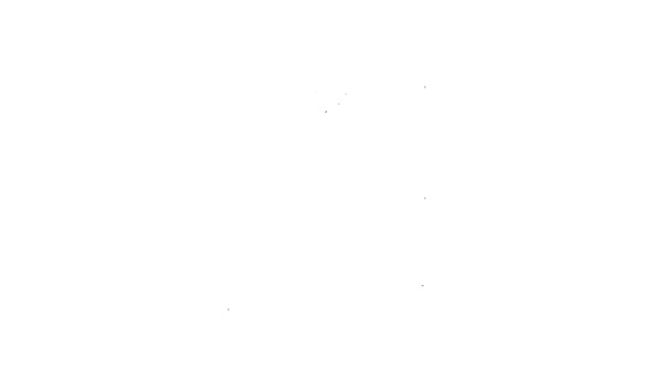 Černá čára Kbelík barvy ikona izolované na bílém pozadí. Grafická animace pohybu videa 4K — Stock video