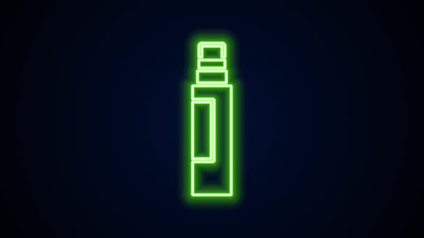 Leuchtende Leuchtschrift Marker-Stift-Symbol isoliert auf schwarzem Hintergrund. 4K Video Motion Grafik Animation — Stockvideo