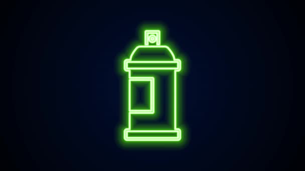 Leuchtende Leuchtfarbe Spraydose Symbol isoliert auf schwarzem Hintergrund. 4K Video Motion Grafik Animation — Stockvideo