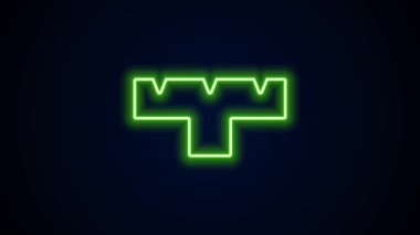 Parlayan neon çizgi İşaretleyici kalem ekleme simgesi siyah arkaplanda izole edildi. 4K Video hareketli grafik canlandırması