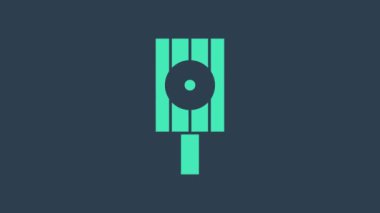 Turkuaz sprey mavi arkaplan üzerindeki başlık simgesini izole edebilir. 4K Video hareketli grafik canlandırması