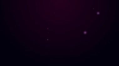 Parlak neon çizgisi boyası, guaj, kavanoz, siyah arkaplanda izole edilmiş boya simgesi. 4K Video hareketli grafik canlandırması