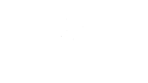 Чорна лінія Фарба, гуаш, банку, значок фарби ізольовані на білому тлі. 4K Відео рух графічна анімація — стокове відео