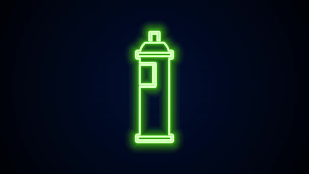 Leuchtende Leuchtfarbe Spraydose Symbol isoliert auf schwarzem Hintergrund. 4K Video Motion Grafik Animation — Stockvideo