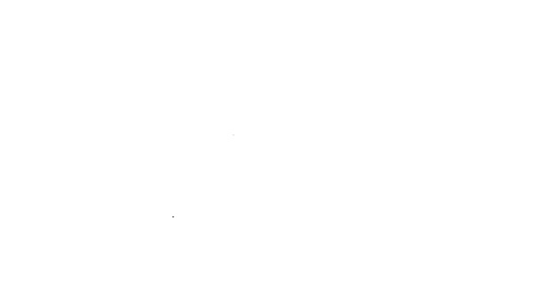Linha preta Pulverizador pode bico cap ícone isolado no fundo branco. Animação gráfica em movimento de vídeo 4K — Vídeo de Stock