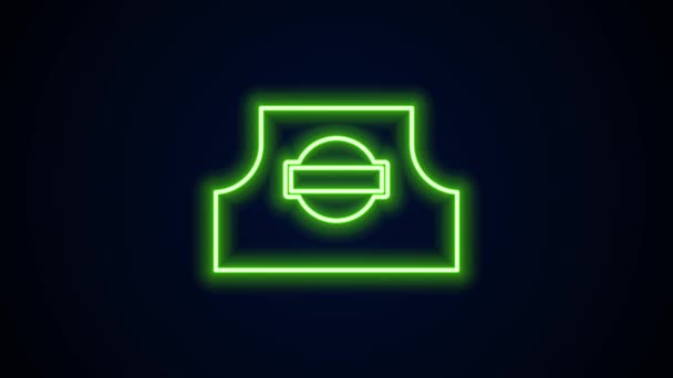 Zářící neonová čára Spray může na černém pozadí izolovat ikonu víčka trysky. Grafická animace pohybu videa 4K — Stock video