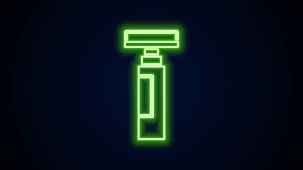 Zářící neonová čára Ikona značkovacího pera izolovaná na černém pozadí. Grafická animace pohybu videa 4K — Stock video