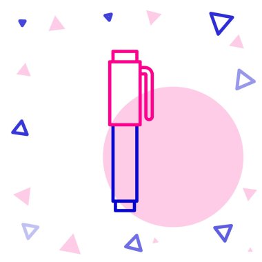 Beyaz arkaplanda satır kalem simgesi izole edildi. Renkli taslak konsepti. Vektör İllüstrasyonu.