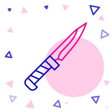 Beyaz arka planda izole edilmiş askeri bıçak ikonu. Renkli taslak konsepti. Vektör.