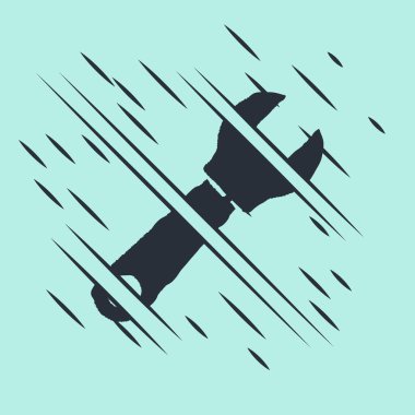 Yeşil arkaplanda siyah anahtarlı simge izole edildi. Arıza tarzı. Vektör İllüstrasyonu.