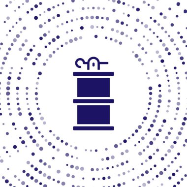 Mavi El duman bombası ikonu beyaz arka planda izole edildi. Bomba patlaması. Soyut çember rastgele noktalar. Vektör.