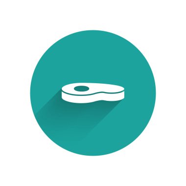 Kağıt kesiği et ikonu mavi arka planda izole edilmiş. Kağıt sanatı tarzı. Vektör.