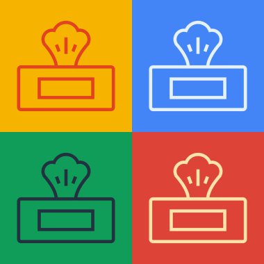 Pop sanat eseri ıslak mendil simgesi renk arkaplanında izole edildi. Vektör.